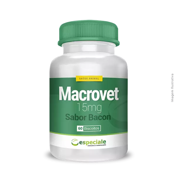 Macrovet 15mg 60 biscoitos Sabor Bacon 
