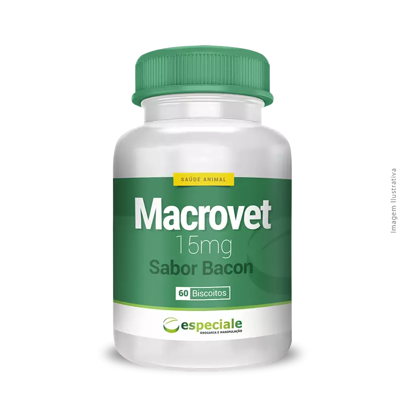 Macrovet 15mg 60 biscoitos Sabor Bacon 