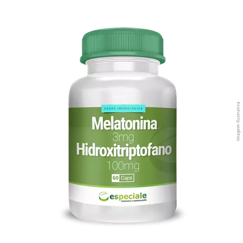 Melatonina 3mg + Hidroxitriptofano 100mg 60 Cápsulas
