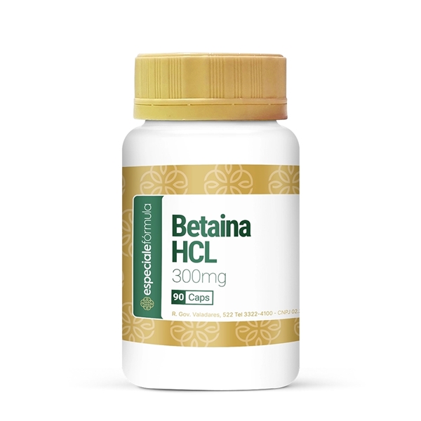 Betaína HCL 300mg 90 Cápsulas